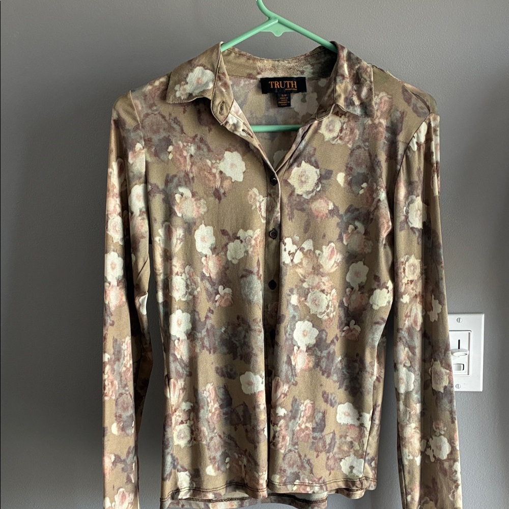 Truth Sheer Floral Long Sleeve Shirt